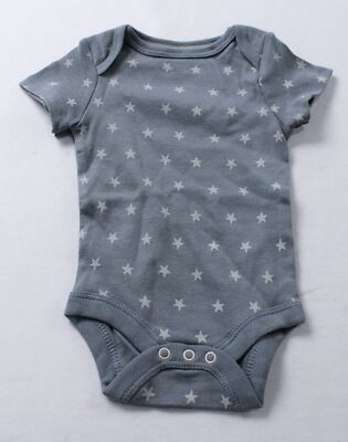 Cloud Island Unisex Baby's Short Sleeve Star One Piece Pajama EJ3 Gray Newborn