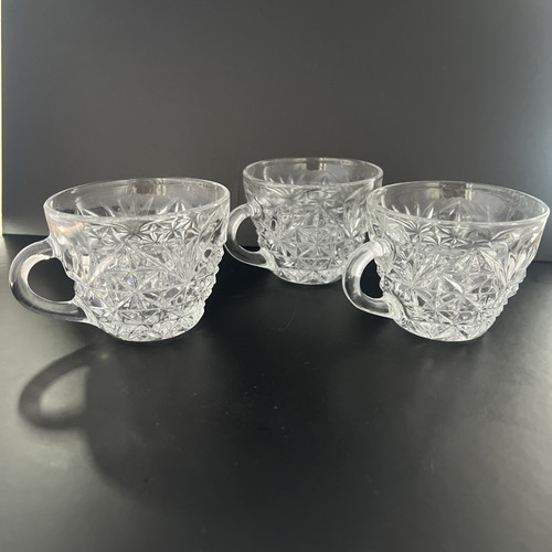 Vintage Anchor Hocking ARLINGTON Clear Set Punch Bowl Cups Qty 12 - Picture 6 of 7