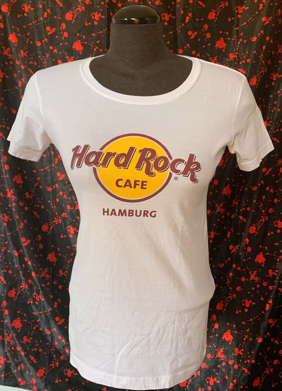 ROCK CAFE Ladies T Shirt Sz. (S) HAMBURG GERMANY |