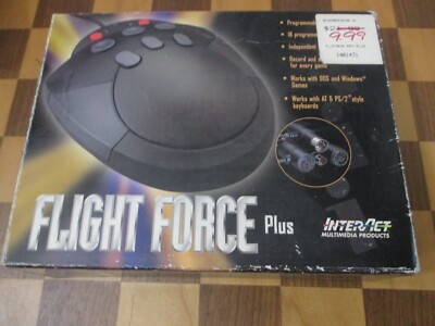 Interact PC Flight Force Plus 18 Programmable Controller AT or PS2 keyboard NEW
