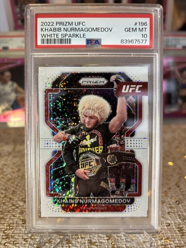 2022 Panini Prizm UFC White Sparkle #196 KHABIB NURMAGOMEDOV PSA 10 GEM MINT