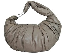 Marni Leathet Pleated Handbag Shoulder Bag Taupe