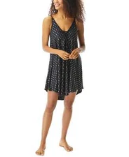 Coco Reef Serengeti Printed Lace Up Cover-up Dress Black X-Large
