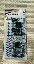 New Tim Holtz Stamps Stencil SET THMM116 Mixed Media Stampers Anonymous