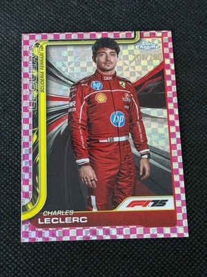 2025 Topps Chrome Formula 1 F1 Charles Leclerc Portrait Pink Checker 201/250 #3