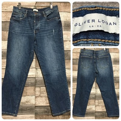 Oliver Logan Straight Jeans Women s 30 Blue Denim Button Fly (Inseam 27.5)