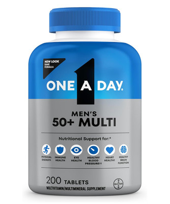 One A Day Men's 50 Plus Healthy Advantage Multivitamin 200 Tablets Mint Blue