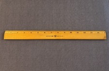 VINTAGE WESTCOTT USA 15  WOOD RULER WITH METAL EDGE NO. R501-15 OLD LOGO VGC