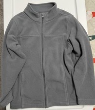 Unbranded Grey Fleece Youth Boys Full Zip Jacket Size M/Medium