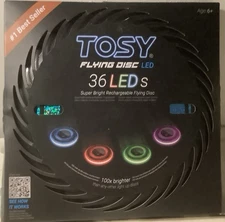 Tosy Flying Disc Frisbee Light Up Rechargeable 108 RGB Colors or 36 Bright LEDs