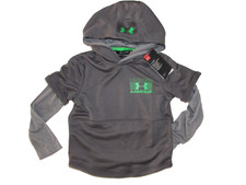 Under Armour COLDGEAR Gray UA Graphic Pockets Hoodie KIDS size YXS 5 years 