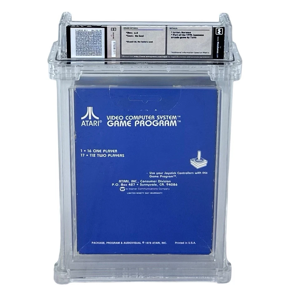 Atari 2600 Space Invaders WATA 6.0 Rare Blue Box/Label CX2632 Graded Glue Sealed - Image 2 of 4