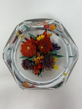 Rick Ayotte 2002 Limited Edition Faceted Magnum Flower Bouquet Paperweight 