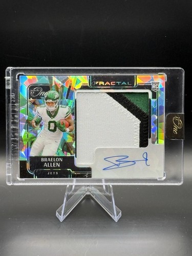 2024 Panini One Braelon Allen Fractal RPA /50 Rookie Patch Auto RC Encased Jets