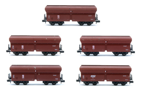ARNOLD 'N' SPUR 1X 4940 & 4X 4941 SCHWADER MIT 5 SELBSTENTLADENDEN SCHÜTTGUTWAGEN | Condition: Used