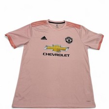 Adidas Manchester United 2018/19 Men XL Away Jersey Icey Pink Embroidered Patch
