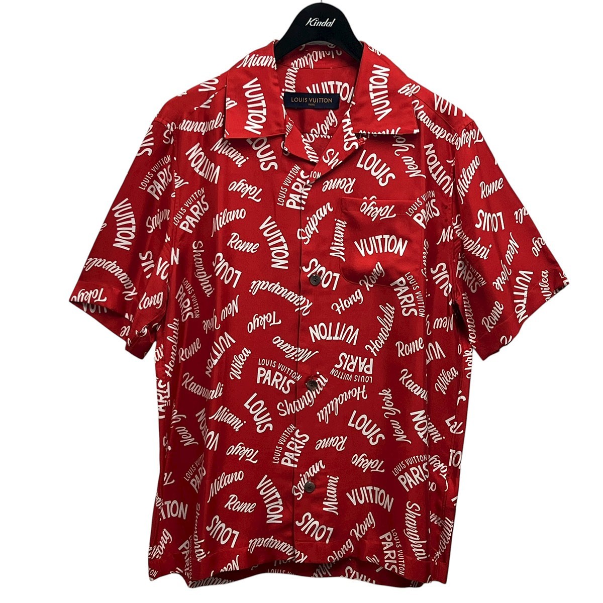 LOUIS VUITTON RM181M FIO HES22W City Logo Print Silk Shirt 2345