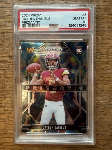 2024 Panini Prizm Football Jayden Daniels #3 RC Rookie Prizmatic PSA 10