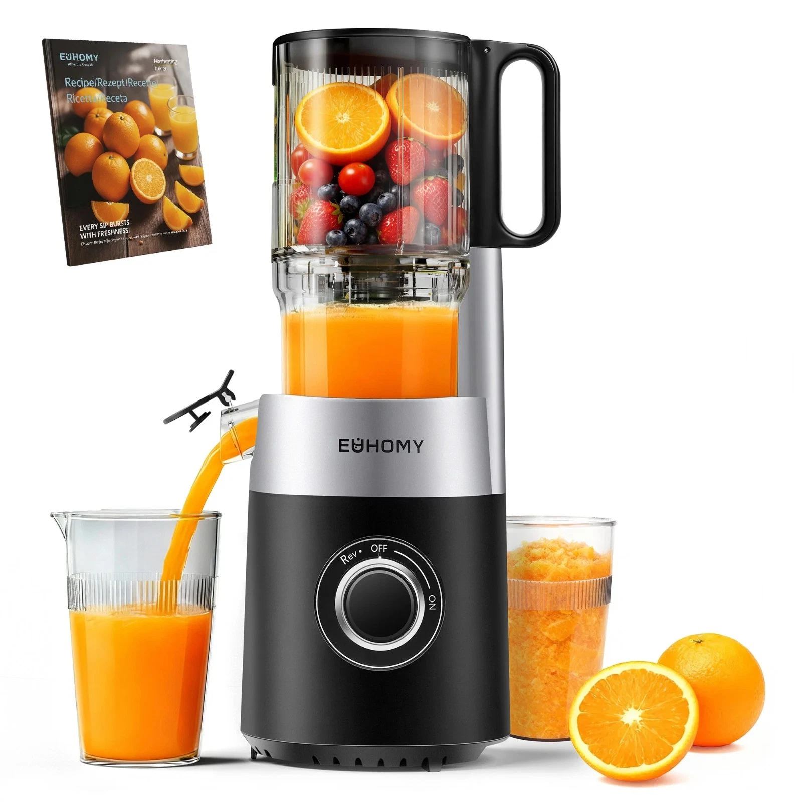 EUHOMY Cold Press Juicer Slow Masticating 250W 135mm Fruit and Vegetable ✨