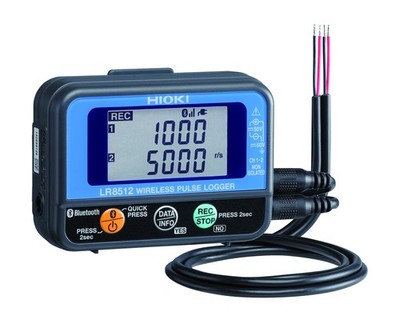 HIOKI LR8512 Wireless Pulse Logger, Compact, Made in Japan, Pulse Flow Rate, Blu