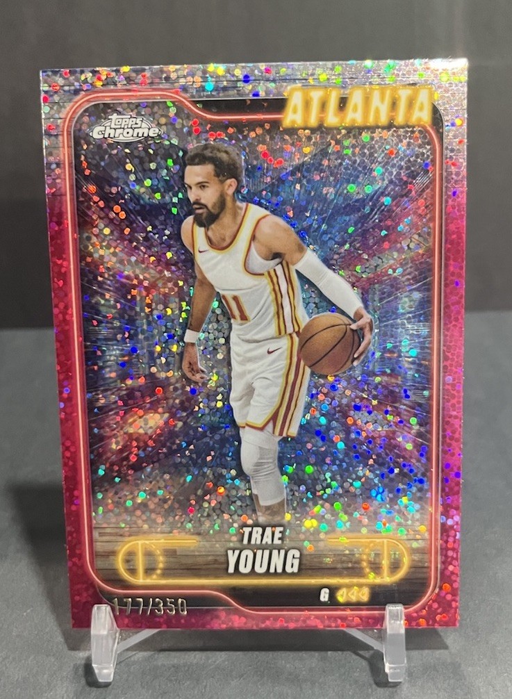2024-25 Topps Chrome - Trae Young #82 Magenta Speckle Refractor /350