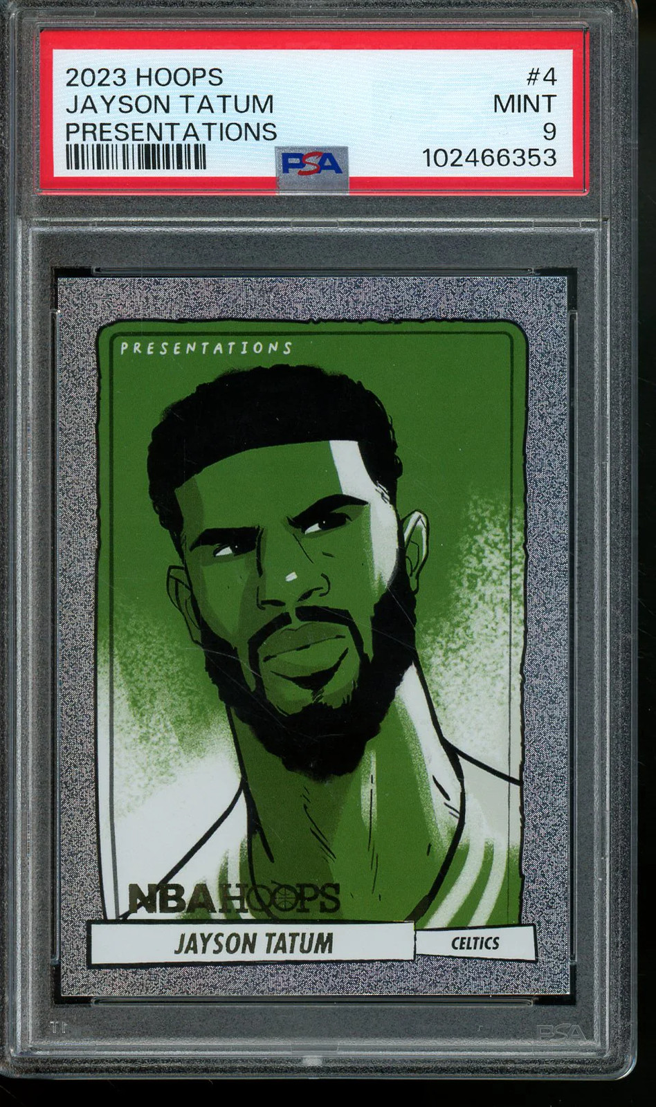 2023 Panini Hoops Jayson Tatum Presentations Case Hit PSA 9 Celtics