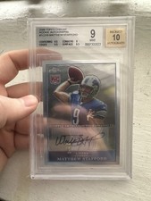 2009 Topps Chrome NFL Matthew Stafford Rookie RC Auto BGS 9 Lions Rams