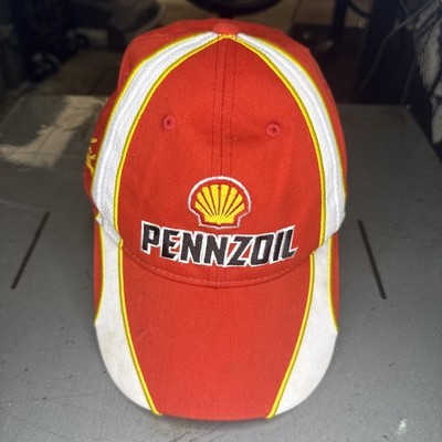 Joey Logano Victory Lane Shell Pennzoil  Team Mesh NASCAR Hat Red White #22 22