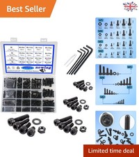 Heavy-Duty Black Screws Set - 12.9 Grade Carbon Steel Nuts and Washers - 945pcs