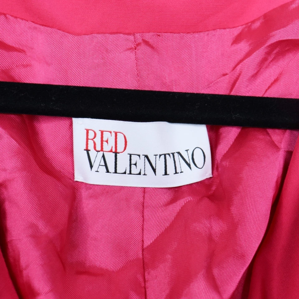 Blazer Rojo Valentino Volantes Mujer Talla 48 Rosa Caliente Chaqueta Negocios Carrera Foto 3 de 4