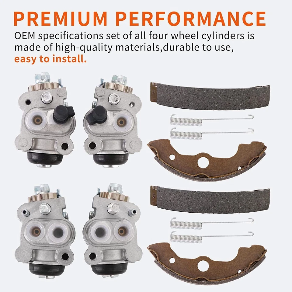 Front Brake Wheel Cylinders W/Shoes All 4 for Honda TRX400FW FourTrax Foreman400 — 第 4/4 张图片