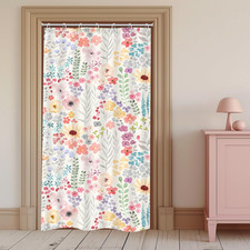 Riyidecor Small Stall RV Colorful Floral Shower Curtain for Bathroom Decor 36Wx7