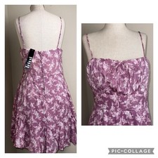 NWT Trixxi Cottage Core Peasant Dress Flowing Purple-ish Floral Size Large NEW