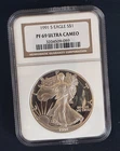 1991 American Silver Eagle $1 NGC PF69 Ultra Cameo