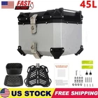 45L Motorcycle Top Case Tail Box Waterproof Luggage Scooter Trunk Storage Silver