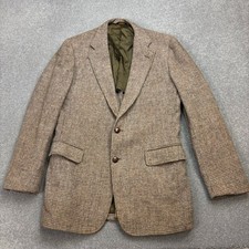 Harris Tweed Jacket Adult 40R Brown Hunting Country Outdoors Blazer Weave Mens