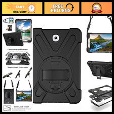 Shockproof Heavy Duty Case for 8" Tablet, 360 Rotating Stand, Handle Strap - B