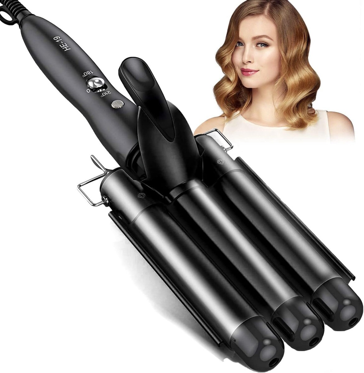 Barrel Curling Iron, 25mm Hair Curler Hair Waver Wand Adjustable