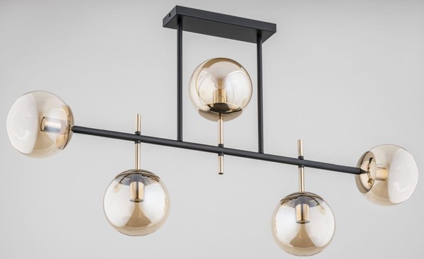 Schwarz Gold Modern Deckenleuchten 5X40W/E14 IP20-image