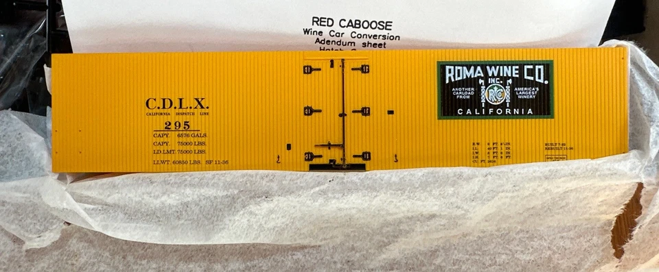 Red Caboose HO Kit #RC-4301-2 TW Class C. D. L. X. Wine Car Roma Wine Co Inc NY - Image 3 of 4
