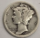 1924  Mercury Dime - 102 Years Old!!  ☆ BELOW SILVER VALUE ☆