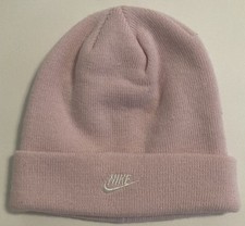 Nike Youth Pink Knit Beanie One Size Fits All Logo Check Winter Skull Cap