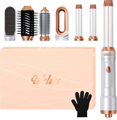 UKLISS 6 IN 1 Haarstyler Set, 1000W Ionen Haartrockner Air Auto-Wrap Lockenstab