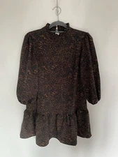 New Look Brown Leopard Print Dress UK 12 Smock Tunic
