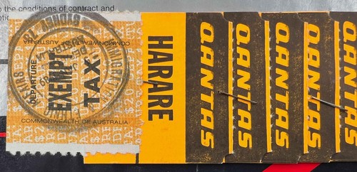BRITISH AIRWAYS TICKET AUSTRALIA ZIMBABWE AIRPORT DEPARTURE TAX REVENUE STAMPS - Picture 5 of 9