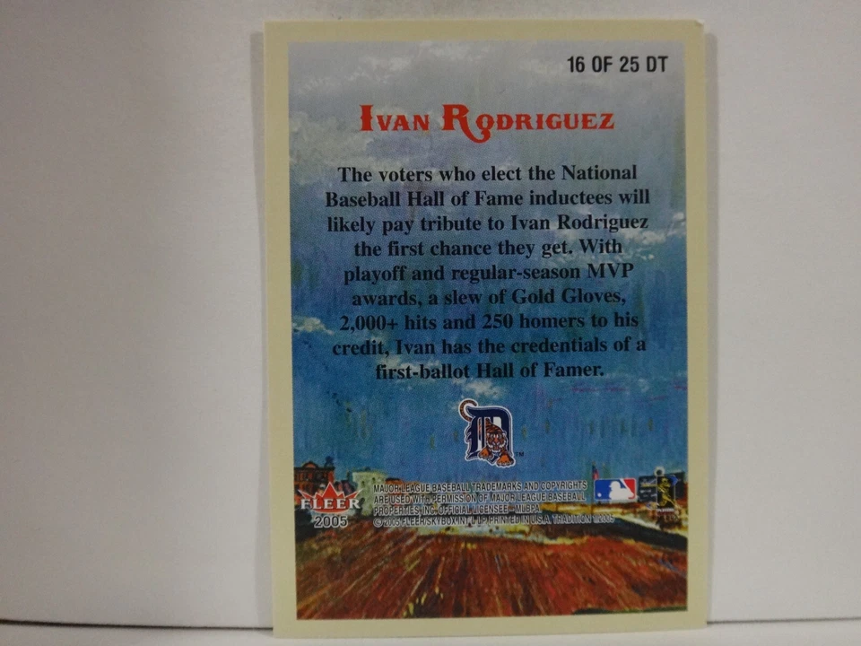 2005 (TIGERS) Fleer Tradition Diamond Tributes #16 Ivan Rodriguez - Image 2 of 2