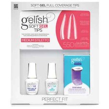 Harmony Gelish Soft Gel Intro Kit Punte Stiletto Medio con Lampada Nuovo con Scatola 2025