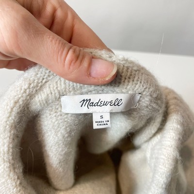 Madewell Womens Wilmington Hoodie Sweater Beige S Wool Blend Knit Pullover  NB371 | eBay