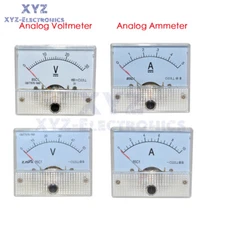 85C1 DC 0-30V/50V 0-5A/10A Analog Panel AMP Volt Meter Ammeter Voltmeter Gauge