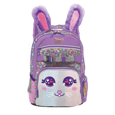 SHOUT BUNNY EAR BACKPACK PLUSH DOUBLE COMPARTMENT 3 POCKETS HEAVY FIGHTER